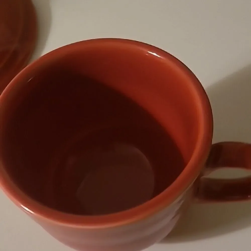 Fiestaware Red Cup and Saucer Set